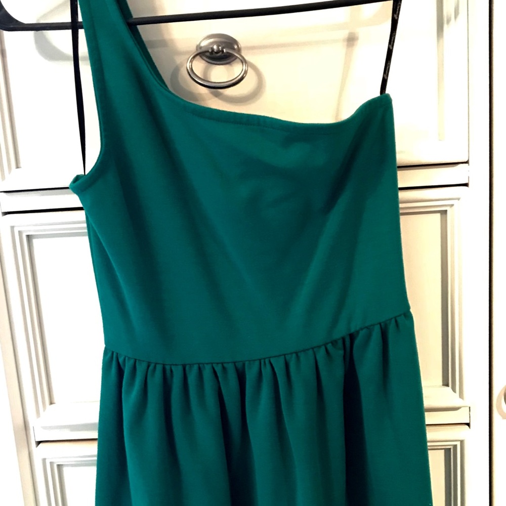 Emerald One Shoulder Dress